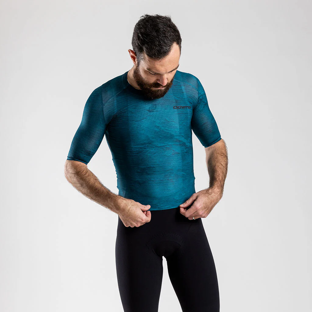 Herren Aeolis Zipperless Pro fit Jersey - Petroleum